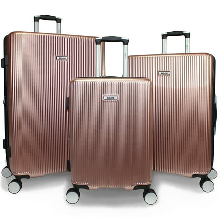 World Traveler Dejuno Monarch 3-Piece Polycarbonate Spinner Luggage Set - Rose Gold