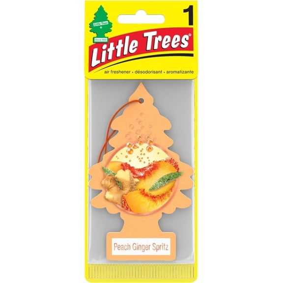 LITTLE TREES Car Air Freshener Hanging Tree Peach Ginger Spritz Long Lasting Scent