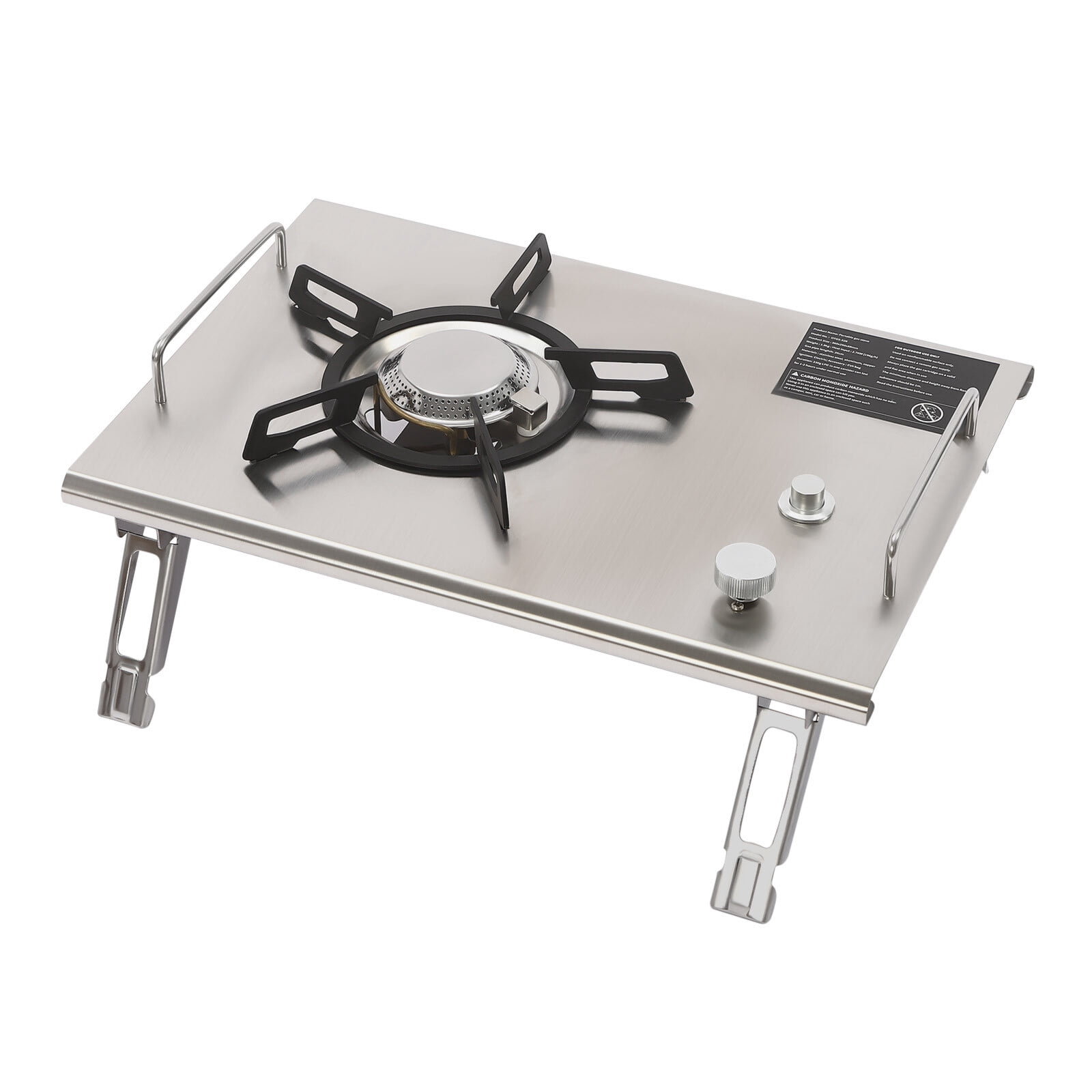 Modern Rectangular Portable 13,648 BTU Gas Stove Stainless Steel Single-Burner Camping Stove for Camping