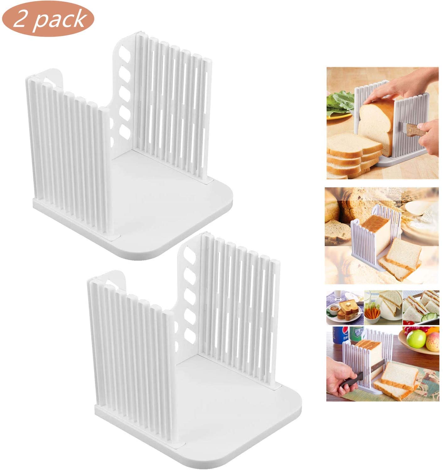 2PCS Bread Cutter Bread Slicer for Homemade Bread, Loaf Cakes, Bagels
