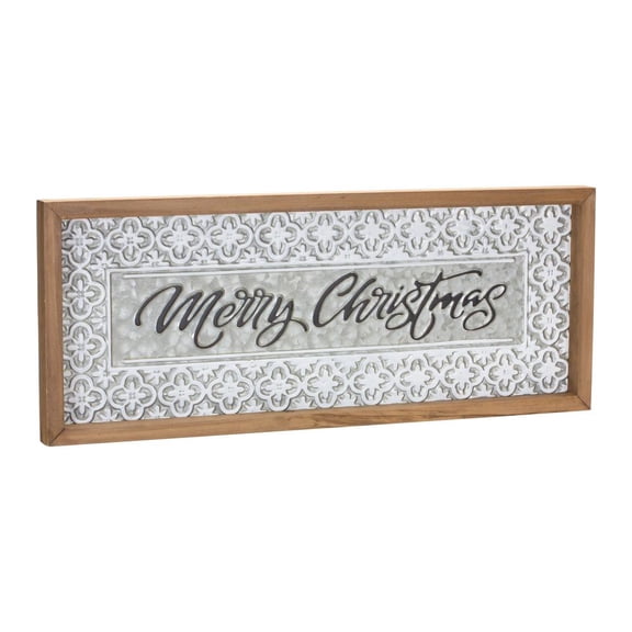 Melrose International LLC Merry Christmas Sign (Set of 2) 19.75"L x 8"H Metal/Wood