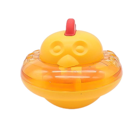 Interactvie Cat Treat Toy,Slow Feeder with Adjustable Dispensing Mouth,Food Puzzle Feeder for Indoor Cats and Kittens(5Inch,Yellow)