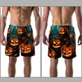 thumbnail image 3 of luoweisi Men's Beach Shorts Quick Dry Swim Trunks with Mesh Lining Halloween Pumpkin XL, 3 of 5