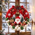 thumbnail image 2 of Ywbawe 25cm DIY Christmas Wreath Craft Kit for Adults Pom Pom Ornament Set for Front Door Xmas Decoration, 1 Set, 2 of 7