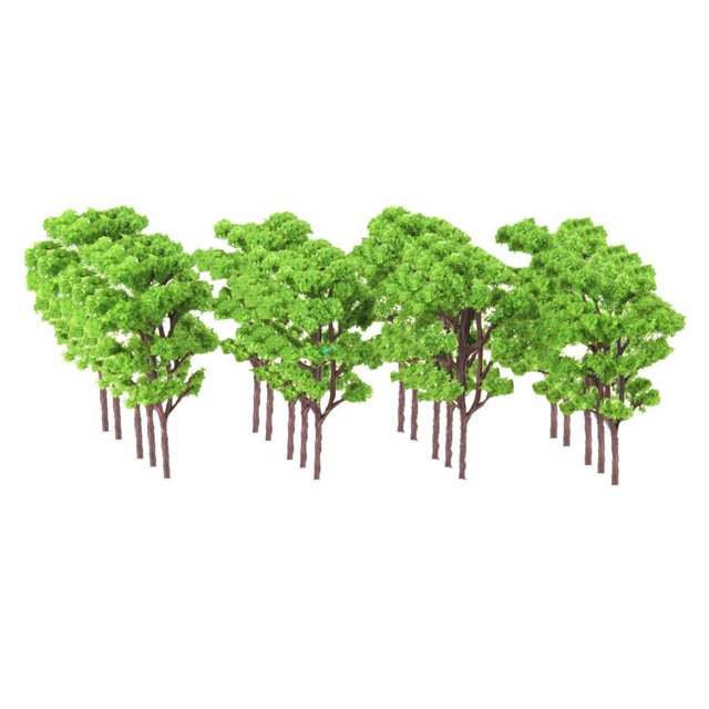 Diseño de 20 piezas Modelo de tren Trees Forest /150 8.3CM - Verde cro Baoblaze Modelo de árboles Bombax