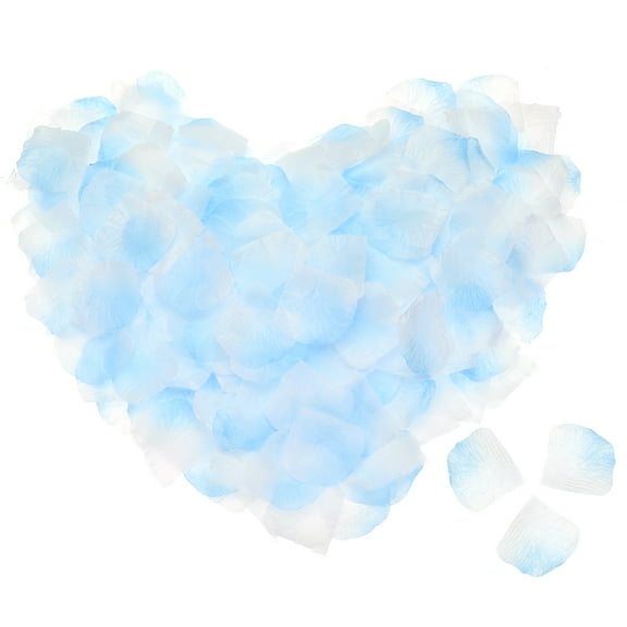 Silk Artificial Flower Rose Petals, Light Blue, White Faux Flowers 2x2" 1200Pcs