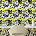 thumbnail image 3 of Ambesonne Flower Peel & Stick Wallpaper for Home, Hibiscus Buds and Blossoms, 13"x72", Charcoal Grey Yellow, 3 of 6
