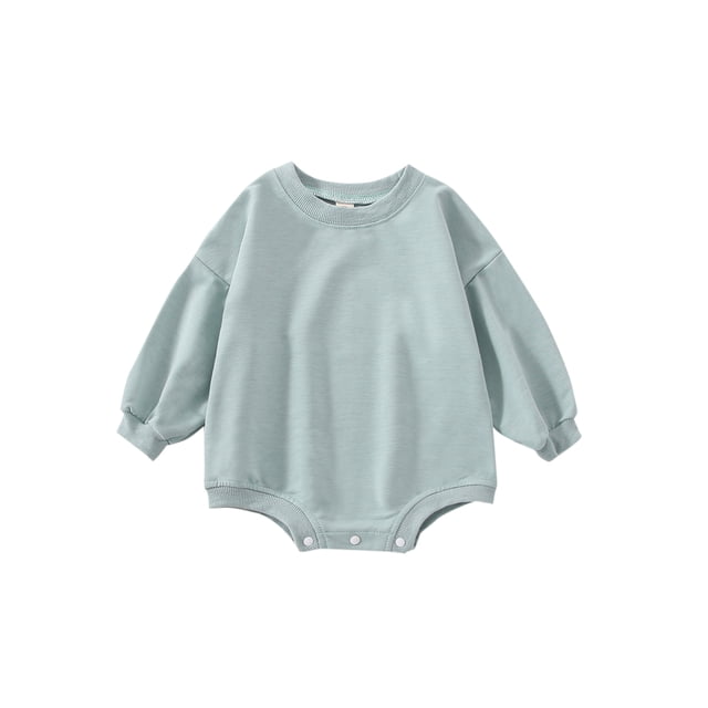 Faithtur Bébé Filles Garçons Romper Couleur Unie Manches Longues Col Rond Combinaisons Automne Hiver Casual Bodys