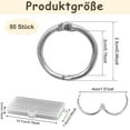 thumbnail image 2 of 80pcs Binder Rings, 25 mm Rings for Bookbinding Loose Leaf Connectors Rings Metal Books Rings Memo Tray for Scrapbook Album Craft, 2 of 6