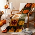 thumbnail image 4 of Manta de Franela con Calabaza y Hoja de Arce para Acción de Gracias | Estampado Digital | Manta Cálida y Acogedora para La Siesta | 150 X 130 Cm | Multicolor | 1 Unidad, 4 of 6