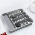 thumbnail image 5 of Latrodar Kitchen Drawer Organizer Silverware Organizer For Kitchen Storage Tray Box For Cutlery Spoon Knife And Fork Partition Storage Gray Safe&Non-toxic 13, 5 of 5