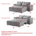 thumbnail image 3 of 93.5" Convertible Oversize Corduroy 3 in 1 Sleeper & Sectional Sofa, L-Shaped Sofa with 4 Storage Space for Living Room, Pull-Out Sofa Bed with 4 Pillows (Army Green), 3 of 9