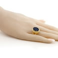 thumbnail image 4 of Gem Stone King 8.01 Ct Oval Blue Sapphire 18K Yellow Gold Plated Silver Ring, 4 of 5