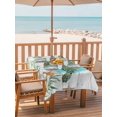 thumbnail image 2 of Outdoor Tablecloth with Umbrella Hole for Patio/Picnic/Party/Camping, Ocean Green Turtles Waterproof Table Cloth Rectangle Table Cover Washable, Coastal Starfish Seagrass Rustic Wooden (60"x 120"), 2 of 8