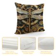 thumbnail image 4 of PRATYUS  Steampunk Style Double Sides Print Pillow Cover,Gold Gears Print Pillowcase Soft Square Cushion Case ,Dragonfly Throw Pillow Covers for Living Room Decor 24x24in, 4 of 5