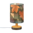 thumbnail image 2 of Maple Leaves Geometric Patterns Autumn Table Lamp with USB Port LED Warm Light Lamp Night Light Home Decor, 2 of 7