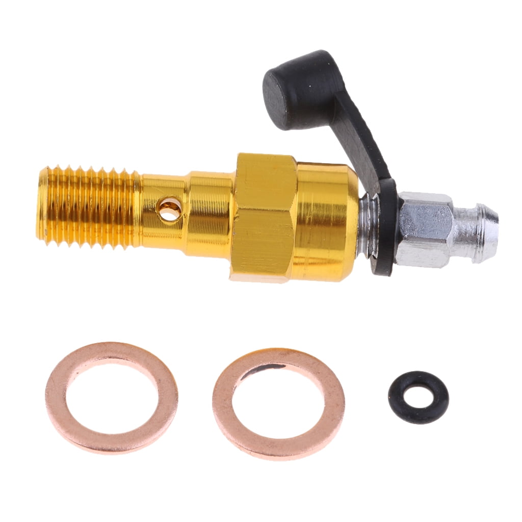 M10 x 1.25mm thread bleed nipple banjo bolts with green caps