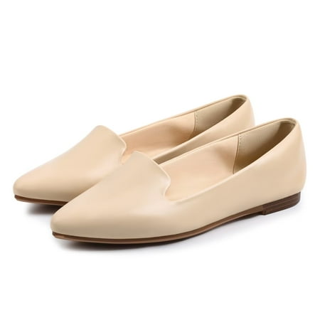 

Women Flats Comfortable Pointed Toe Ballet Flats Beige 10.5