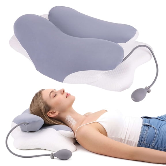 Deago Inflatable Adjustable Cervical Neck Pillow for Pain Relief - Ergonomic Memory Foam Pillows for Sleeping, Cooling Orthopedic Neck Support Pillow, Contour Bed Pillow for Side Back Stomach Sleeper