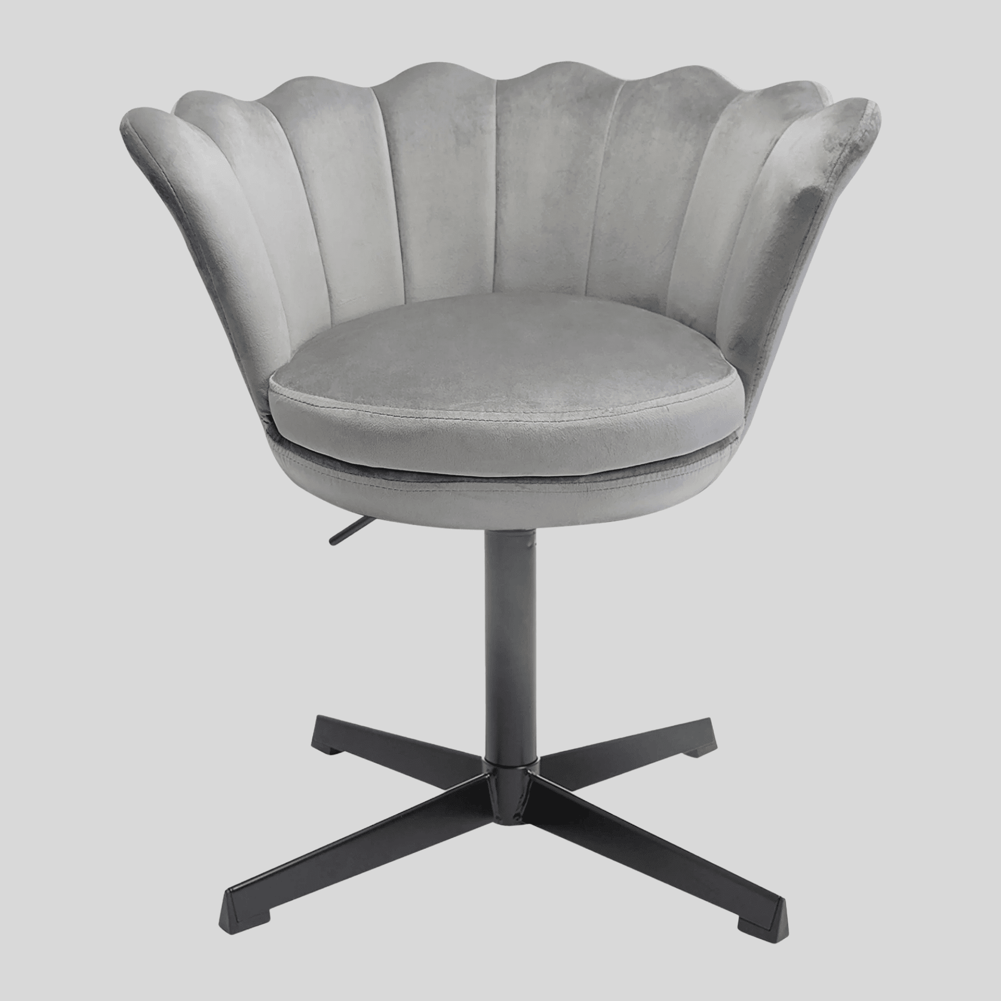 Impressions Vanity Melissa Swivel Modern Makeup Chair, 360 Degree Swivel Desk Chairs (Gray Velvet)