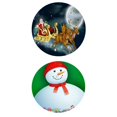 thumbnail image 1 of Cubierta de elástica de vinilo navideño de 2 piezas, se la la adaptaciónción a mesas de hasta 47 '' de diámetro, Elk Santa / Snowman BLESIY Mesa redonda cubierta mantel, 1 of 8