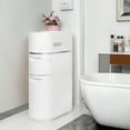 thumbnail image 2 of golytefs Tiers Narrow Storage Cabinet with Wheels Modern Floor Storage Cabinet Large Capacity Slim Bathroom Storage Cabinet Bedroom Accessories, 2 of 9