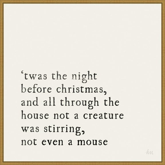 Amanti Art Simple Christmas I Cream Framed Canvas Wall Art Print