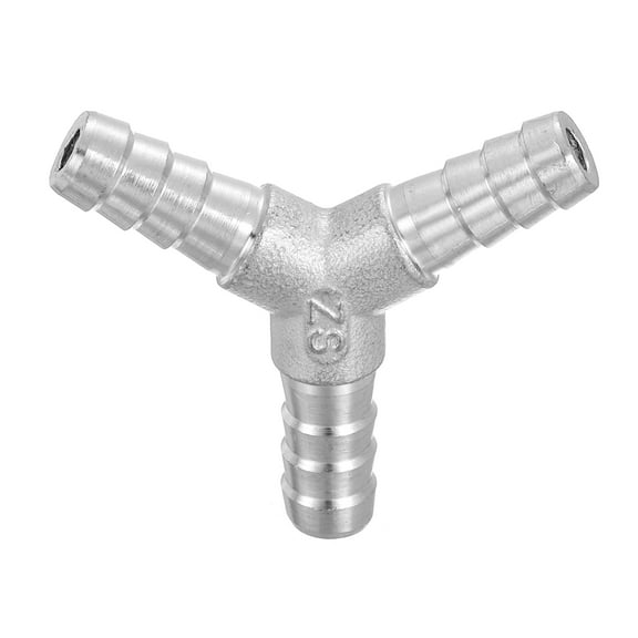 3/8" Y Shape Hose Barb Pipe Fitting, 304 Stainless Steel 3 Way Pipe Hose Pipe Fitting Adapter for Vacuum Systems, Industrial Pipe Connections, Silver