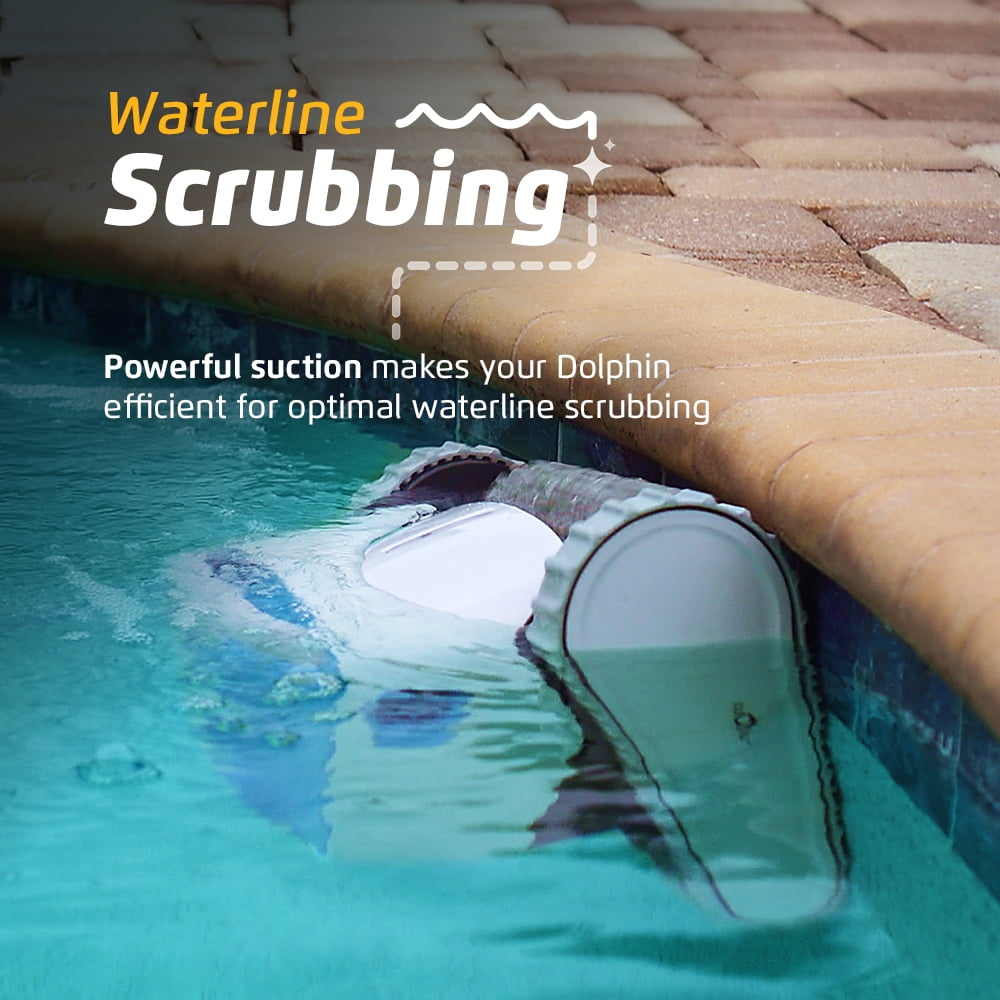 Restored Dolphin Proteus DX4 Automatic Robotic Pool Vacuum Cleaner, Wall Climbing, Waterline Scrubber Brush, Ideal for In-Ground Pool up to 50 FT in Length (Refurbished)