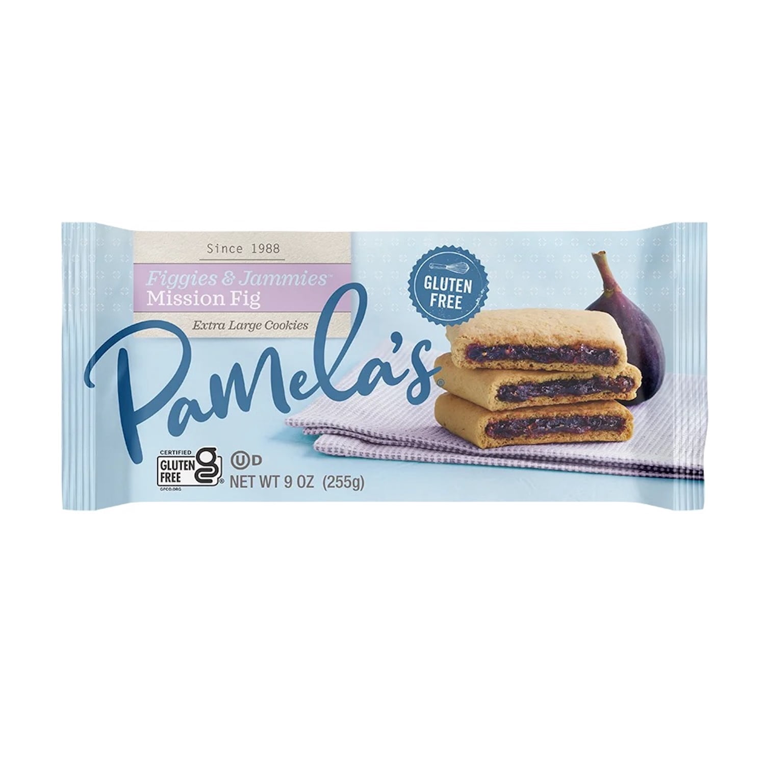 (3 pack) Pamela’s Gluten-Free Figgies & Jammies, Mission Fig, Extra-Large Fig Cookies, 9 oz Package