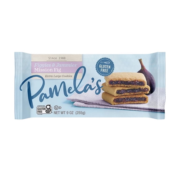 Pamela’s Gluten-Free Figgies & Jammies, Mission Fig, Extra-Large Fig Cookies, 9 oz Package