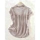 thumbnail image 3 of Blusa De Rayas Marrones Y Blancas Con Mangas Cortas Y Cuello Clásico, 3 of 26