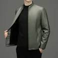 thumbnail image 1 of Veste en Cuir de Haute Qualité pour Hommes Mode Coréenne Col Montant Manteau Écologique, 1 of 5
