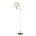 thumbnail image 1 of 150W Metal Floor Lamp with Swing Arm & Fabric Conical Shade, Gold, 1 of 1