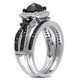 thumbnail image 2 of Rag Jewels 925 Sterling Silver 2.50 Ct Cushion Cut Black & White Diamond Wedding Valentine's Anniversary Christmas Bridal Ring Set 14K White Gold Plated For Women's -7.5, 2 of 3