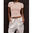 thumbnail image 3 of Crop Workout Tops for Women Pack Summer Short Sleeve Gym Athletic Compression Shirts Cute Tight Basic Tops Tee, 3 of 6