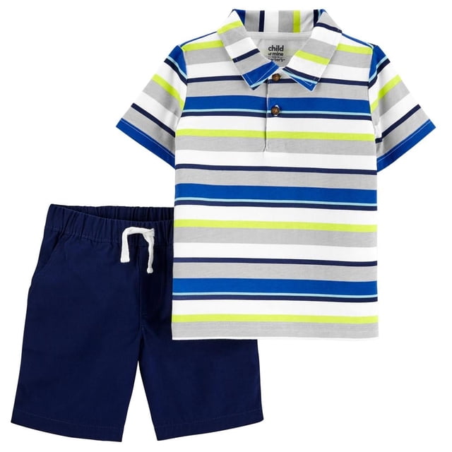 Camisa y Short Child of Mine Azul marino 3T Jareta funcional