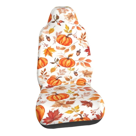 Thanksgiving Fall Pumpkin Maple Leaf Car Seat Covers Stretch Car Seat Protectors Universal Fit