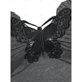 thumbnail image 3 of Camiseta de mariposa de encaje Rosegal hombro frío Mangas largas de talla grande, 3 of 5