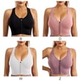 Women's Zip Front Post-Op Bra - Wire-Free, Adjustable Straps, Seamless Comfort