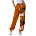 thumbnail image 4 of FADAACAI Women's Cotton Sweatpants Halloween Sweatpants Halloween Pj Pants Halloween Pajama Pants Women Wide Leg Sweatpants Workout Sweatpants WomenFall Pajamas Women Orange L, 4 of 6