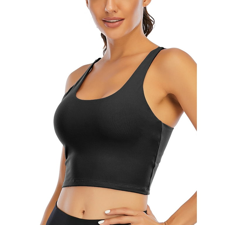 Women Seamless Sports Bra Wide Shoulder Straps Yoga Bras with Removable Pads