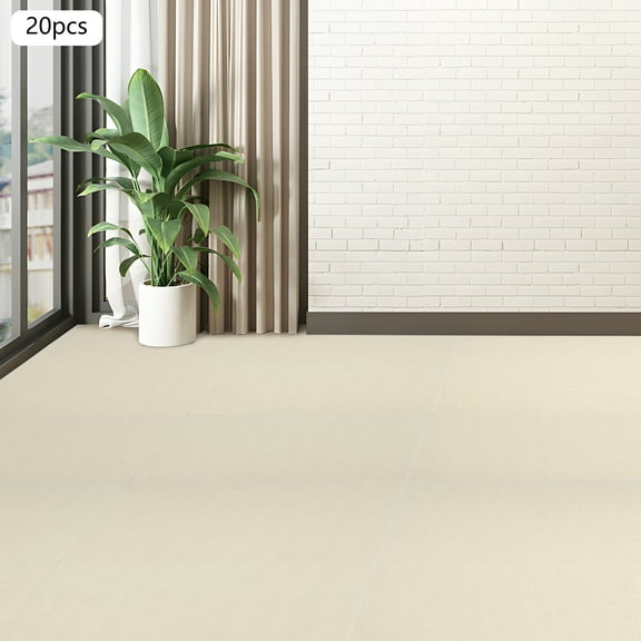 20 Pcs Off-white Square Carpet Peel and Stick Floor Carpet Self-Adhesive Carpet for Restaurants, Home