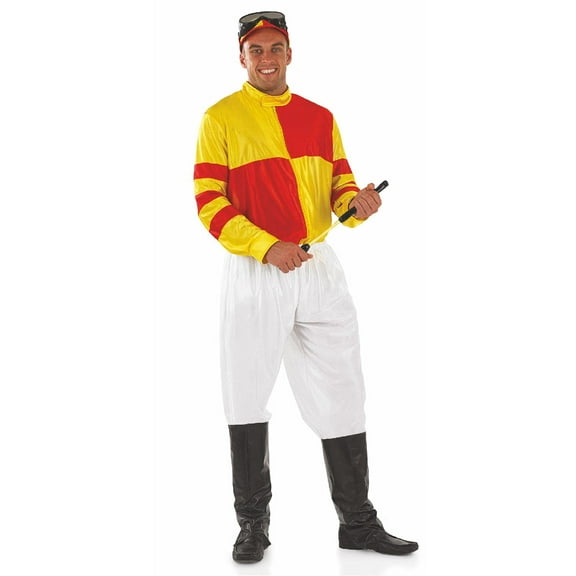 Fun Shack Red And Yellow Jockey Mens Halloween Costume For Mens Red Medium
