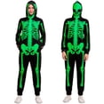 thumbnail image 5 of Joyfy Women's Adult Skeleton Costume, Glow-in-the-Dark Zippered Hoodie Skeleton Costume, Suitable for Halloween Dress-up Party, 5 of 7