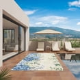 thumbnail image 3 of Flowers Leaves Outdoor Rug for Patio/Deck/Porch, Non-Slip Large Area Rug 4 x 6 Ft, Farmhouse Floral Blue Green Beige Indoor Outdoor Rugs Washable Area Rugs, Reversible Camping Rug Carpet Runner, 3 of 8
