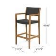 thumbnail image 5 of Noble House Angel Outdoor Bar Stool - Teak/Black, 2 Pack, 5 of 9