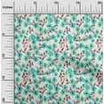 thumbnail image 2 of oneOone Polyester Spandex Turquoise Green Fabric Floral Craft Projects Decor Fabric Printed By The Yard 56 Inch Wide, 2 of 4