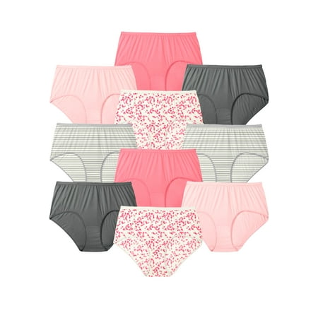 

Comfort Choice Women s Plus Size Cotton Brief 10-Pack Underwear