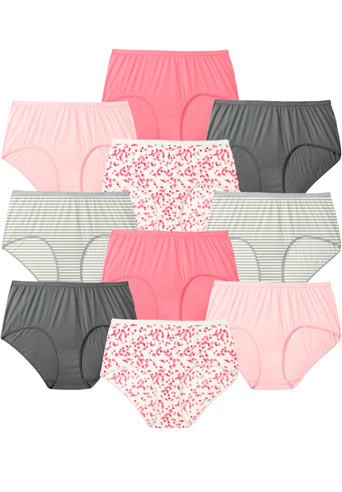 Comfort Choice Womens Plus Size Mesh Insert Microfiber Full Cut Brief Underwear